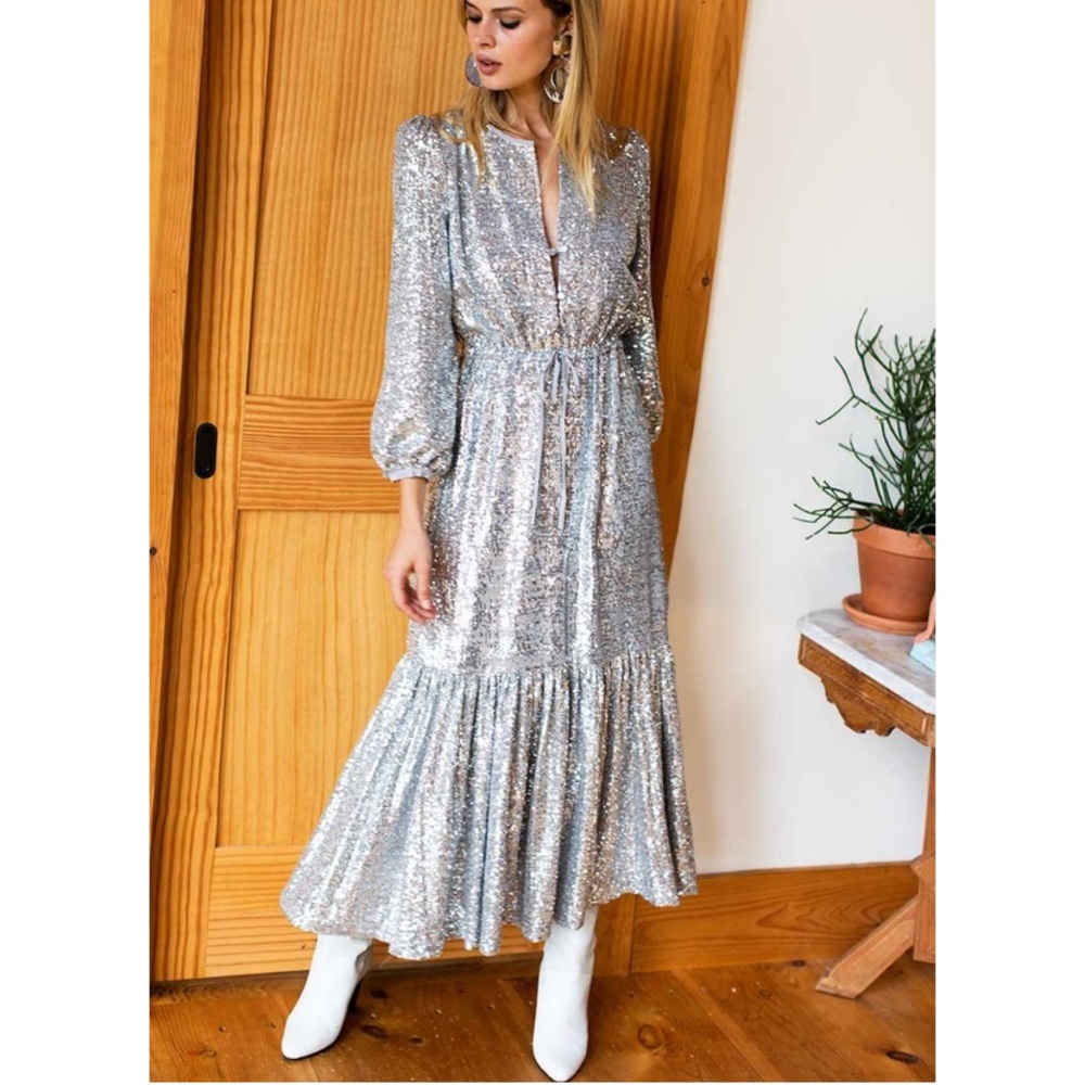 COPY - Emerson Fry Frances Dress - Silver Sequin